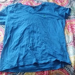 Blue v neck shirt